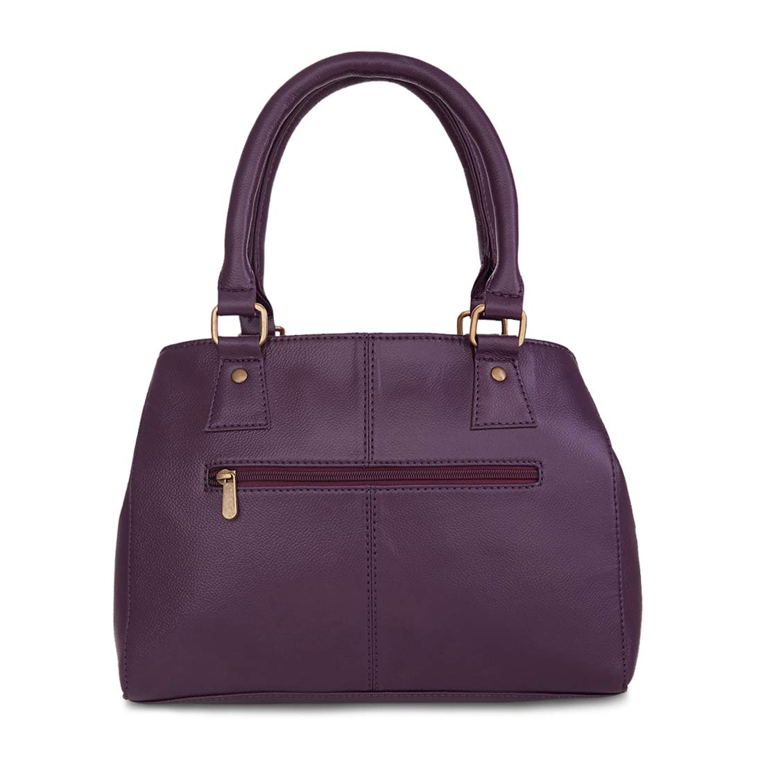 plum handbag leather
