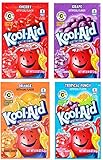 Kool-Aid Unsweetened Drink Mix Packets, Assorted Flavors - Tropical Punch, Orange, Cherry, Grape, 96 Packets