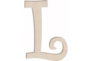 NEXTCRAFT Wooden Letter 4'' Small MDF Curlz Font, Unfinished L Wood Alphabet Letter Girl Craft Cutout, Nursery Decor Initial Shape