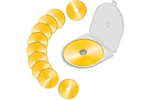 AITRAI Titanium Rotary Cutter Blades 60mm 10 Pack Spare Replacement Blades with Improved Sharpness, Ideal for Quilting Scrapbooking Sewing Arts Crafts