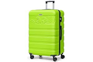Krute Suitcase, 28 Inch Luggage With Spinner Wheels, Large Suitcase Lightweight Hard Shell PC ABS TSA Lock Checked Luggage（AppleGreen）