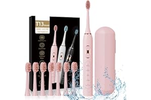 Electric Toothbrush USB rechargeable electric toothbrush with 8 brush heads and travel case, 5 modes, sonic electric toothbru