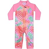 weVSwe Baby Girl Toddler Rash Guard Swimsuit Sun Protection Beachwear Zipper Bathing Suit 0-3 Years