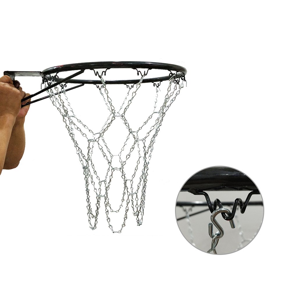 Sue Supply Heavy Duty Metal Chain Basketball Net with 12 Shooks