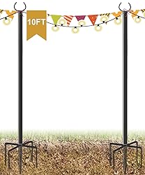 Derkniel 10 FT Outdoor String Light Pole Stand for