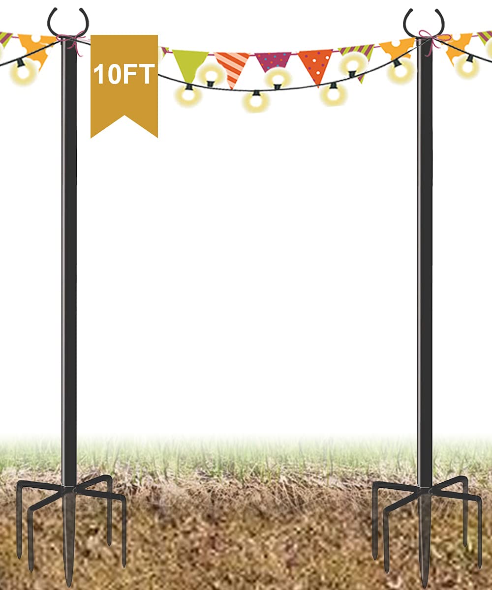 Derkniel 10 FT Outdoor String Light Pole Stand for
