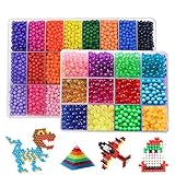 Water Fuse Beads Kit 5mm 36 Colors 8500 Beads Refill Set Compatible Beados Magic Water Sticky Beads Art Crafts Toys for Kids Beginners (36 Colors 8500 Beads)