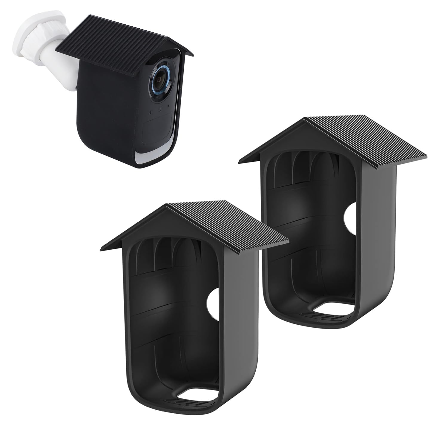 ROKOLOOM eufyCam S300(eufyCam 3C) Silicone Protective Case, Waterproof and Anti-UV, Suitable for Indoor and Outdoor Use, Pack of 2, Black