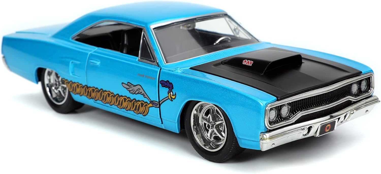 Jada Toys 253255028 Looney Toons Road Runner Plymouth 1:24 Scale Die-Cast Willy The Coyote Figure + 8 Years - Image 4