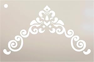 Border Scroll - Corner Embellishment Stencil by StudioR12 | Reusable Mylar Template | Use to Paint Wood Signs - Furniture - Accents - Cabinets - DIY Home Decor - Select Size (9