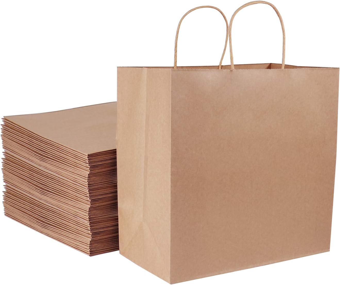 Large Paper Bags, Kslong Brown Paper Bags 25pcs 11x6x11” Kraft Shopping Bags with