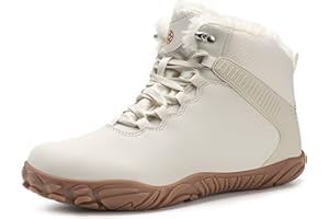 EAGSOUNI Womens Mens Barefoot Boots Shoes | Waterproof Winter Snow Boots | Warm Ankle Booties with Arch Support | Wide Width Work Hiking Boots | Zero Drop Sole |