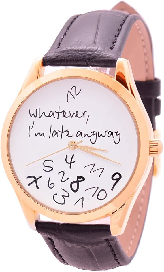 Amazon ゴールドケースwhatever I M Late Anyway時計 ブラックバンド ユニセックス腕時計 メンズ用腕時計 レディース腕時計 メンズ腕時計 腕時計 通販