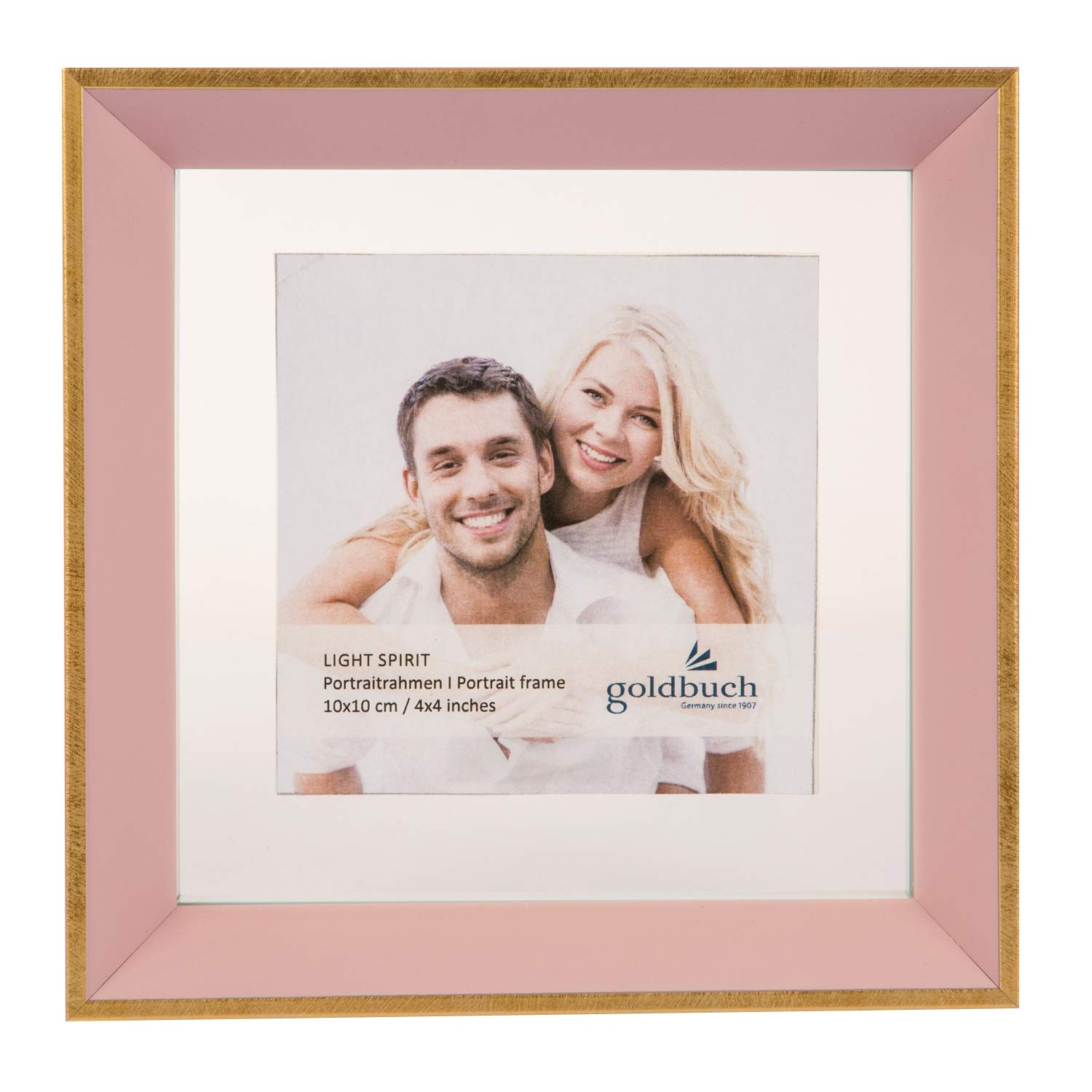 goldbuch Light Spirit Photo Picture 10 x 10 cm Format Portrait Stand and Golf Single Plastic Frame, Pink