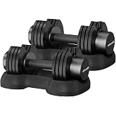 ATIVAFIT Adjustable Dumbbell Set of 2, 5&ndash;88LB Quick Dial Free Weights with Double Safety Lock, Anti-Slip Steel Handle &amp; Storage Box, Space Saving Home Gym Equipment for Full Body Strength Training, Suitable for Home Fitness Users