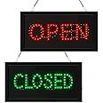 Open Closed Signs for Business LED Open Closed Sign Light Open and Closed Sign Display Closed Neon Sign Coffee Open Sign for Bar Pizza Store Restaurant Hotel ATM Party Supplies,18.9 x 9.8 Inches