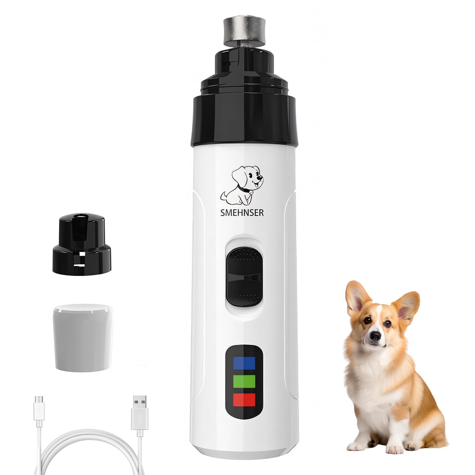 CMANLNYK Electric Pet Nail Grinder - Electric Dog Nails Claws Grinders, Silent Diamond Bit Puppy Nails Clippers File Trimmer for Small Medium Large Breed Dogs and Cats