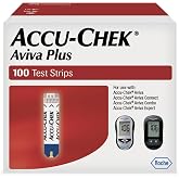 Accu-Chek Aviva Plus Test Strips for Diabetic Blood Glucose Testing (Pack of 100)