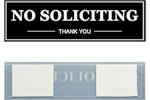 ICOMECN No Soliciting Thank You Sign for House Office Front Door With Strong Adhesive Tape 2.1" - 8" (1PCS)