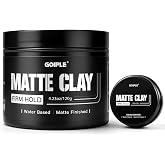 Goiple Men's Hair Styling Clay, Firm Hold, Matte Finish, Hair Clay Low Shine with Natural Ingredients, Add Volume &amp; Texture, Men's Hair Product Ideal for All Men's Hair Types 120g &amp; 30g (2pcs)
