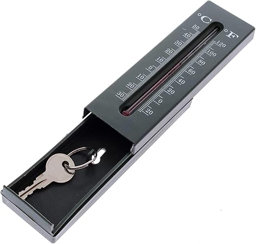SIDCO Schlüsselversteck mit Thermometer Geheimfach Garten Versteck