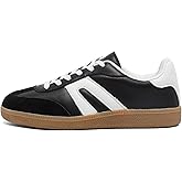 Women's Retro Gum Sole Fashion Sneakers-Lace Detail Casual Retro Walking Shoes-Gum Sole Casual Tennis-Anti Slip Trainers