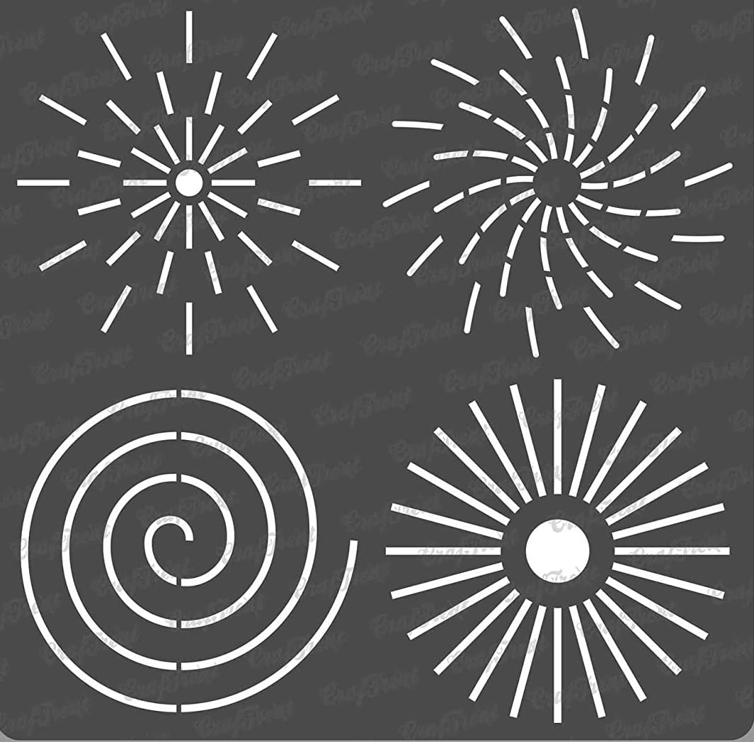 CrafTreat Reusable Dotting Mandala Stencils for Painting on Wood, Canvas, Paper, Fabric, Floor, Wall and Tile - Dot Mandala Outlines - 6x6 Inch - DIY Art and Craft Stencils - Dots Spiral Stencil