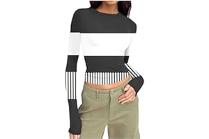 GENERIC Long Sleeve Crop Tops for Women Fall Slim Fitted Going Out Basic Tees Fashion Cute Print Y2k Shirt Teen Girls Clothes