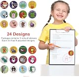 ZTMY 1500Pcs Reward Stickers 3 Roll 24 Designs Multicoloured for Classroom view 3