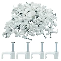 LVADUHF 200Pcs Flat Cable Wire Clips, 8mm White