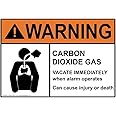 ComplianceSigns.com WARNING Carbon Dioxide Gas Vacate Immediately ANSI Label Decal, 10x7 inch Vinyl for Gases