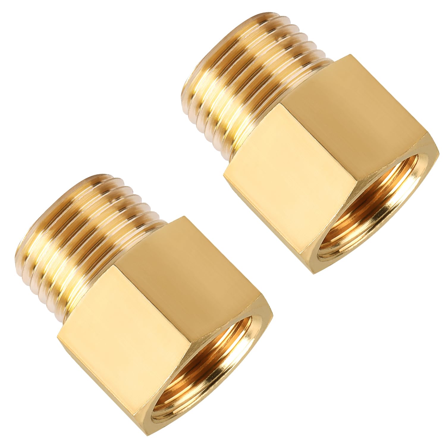 Photo 1 of Brass  Fittings, SUNGATOR 1/2 Inch Male x 1/2 Inch Female Pipe Fitting Adapters, 1/2' NPT Male to Female Adapter, 1/2' Brass Extension Connectors for Shower Head, Pack of 2