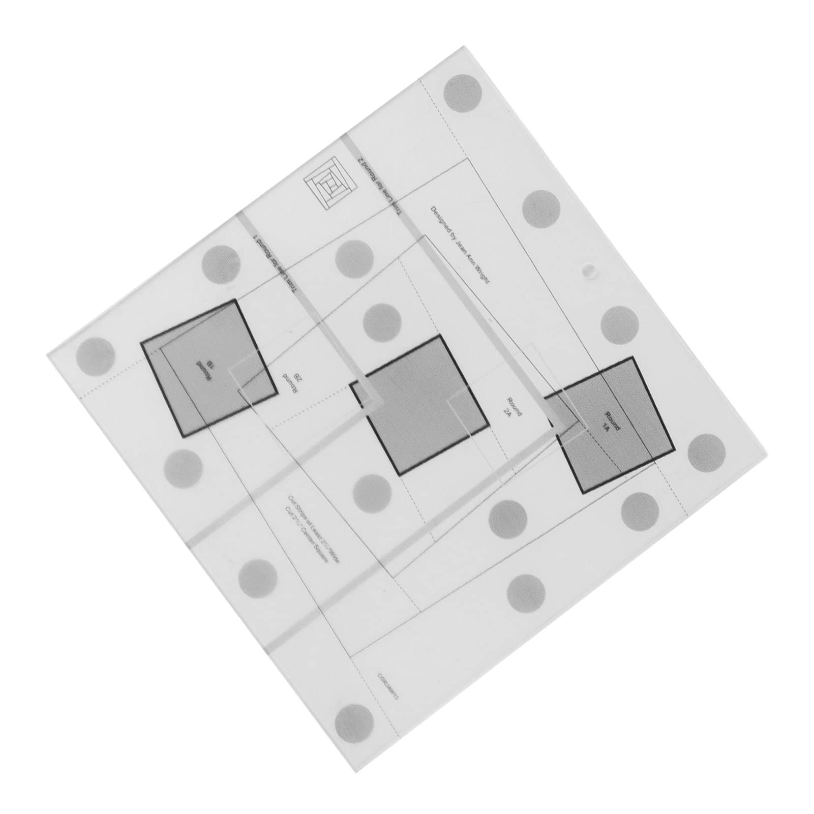 Miokycl Log Cabin Quilt Ruler Transparent Acrylic Quilting Ruler Creative Grids Log Cabin Trim Tool (10 Inch)