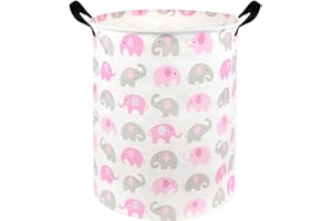 FXOCSHE Large Storage Basket,Elephant Hamper,Organizer Basket for Toy Bins,Baby Hamper For Nursery for Boys and Girls,Clothes Laundry Hamper,Toys Storage,Gift Shelf Baskets(Love Elephant)