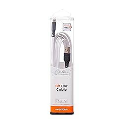 Ventev FC6-WHT256527 6 ft. Chargesync Flat USB A to