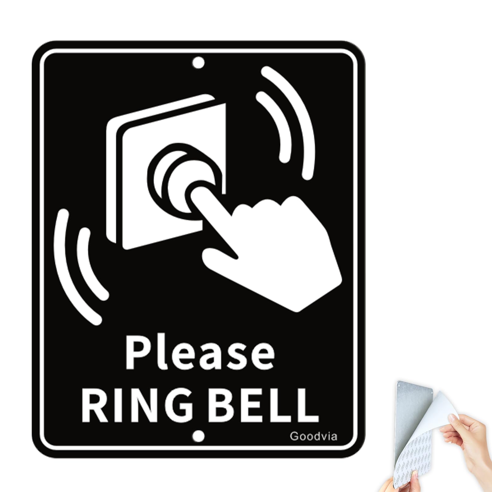Please Ring The Bell Sign Metal Aluminium 4.7 * 5.9 inches with Double-sided and 2 Holes for Easy Mounting on Door or Wall Plaque Anywhere in Home School Office Hospital Pack of 1