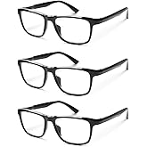 Henotin Blue Light Reading Glasses for Men - Traditional Frames - Readers with Spring Loaded Hinges