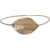 Frosted Willow Nature Jewelry Gift Collection Claspless Leaf Bangle Bracelet (Gold-Plated, 8 Inch)
