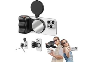 RMHXCC Fun Shot Magnetic Grip & Magnetic Selfie Light, 3-in-1 Selfie & Beauty Light, 360° Adjustable LED Light, Portable Phon