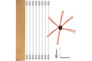 SUNINLIFE 26 Feet Chimney Sweep Kit Chimney Brush Cleaning Kit Rotary Chimney Cleaner System Fireplace Brush Tool with 8 Nylon Flexible Rods and Strong Brush Head