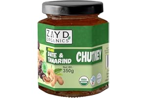 ZAYD ORGANICS Zayd Organic Date & Tamarind Chutney, Imli ki Chutney for Great Dipping Sauce For Snack, 12.3oz (350g)