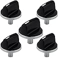 5 Pcs 00650847 Cooktop Burner Knob,Stove Knobs Control Dial Replacement Part Compatible with Bosch Electric Range Stove Replaces for 650847 1999734 AH3480601 AP4513132 PS8731208 Black