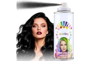 Azonbey Black Hair Spray,Temporary Hair Color Wax,Azonbey Hair Wax Dye Pomades,Washable Root Touch Up Hair Color Natural Hair Dye for Party,Hollowen,Cosplay. (Black, 120ml)