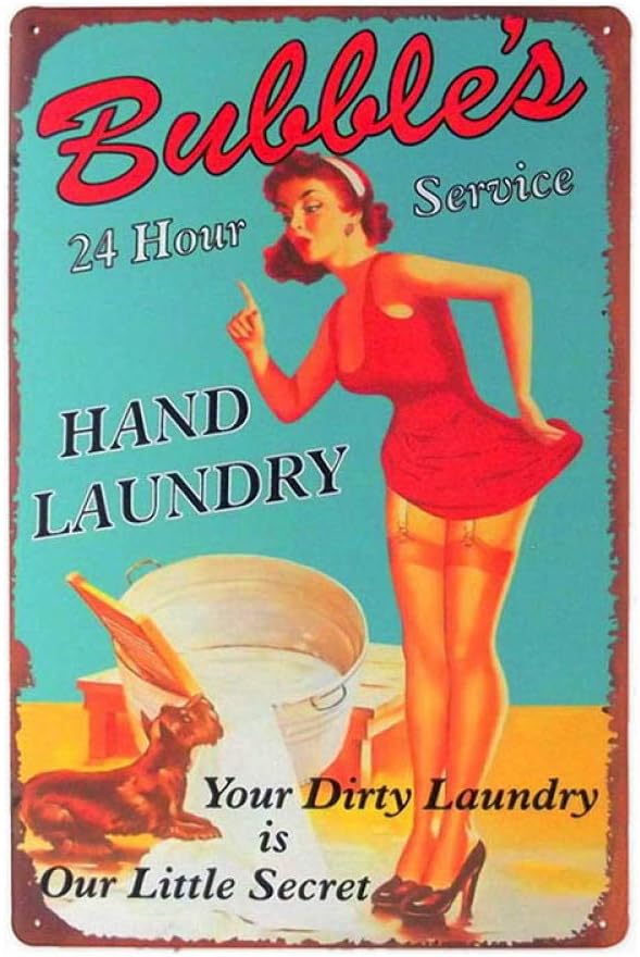 Sdbey Metallschilder Vintage Wanddekoration Retro Wäscheschild Poster