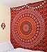 RawyalCrafts- Red Peacock Mandala Tapestries, Hippie Wall Hanging Tapestries, Throw Bedspread, Hippie Wall Tapestry, Handicrunch Dorm Decor