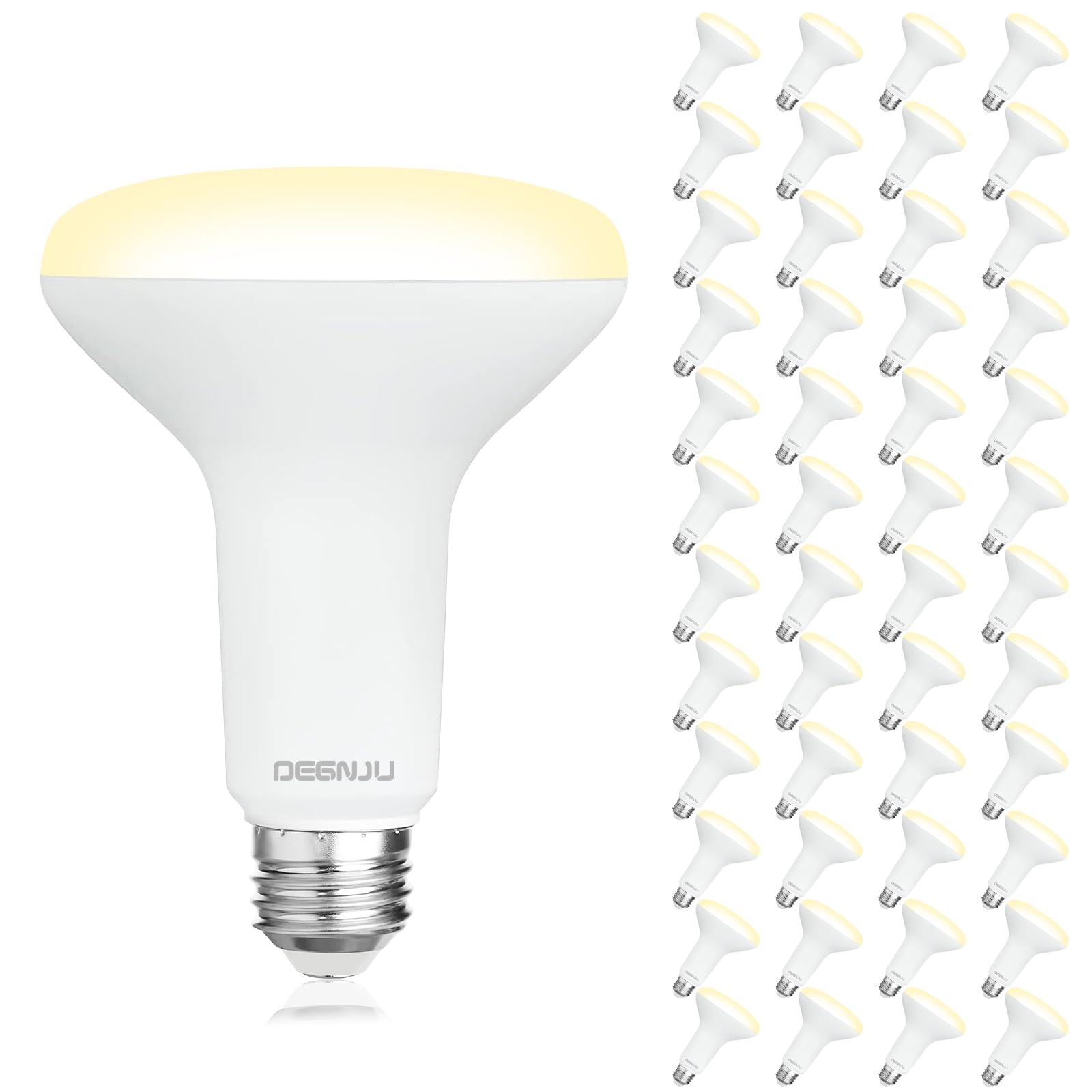 DEGNJU 48 Pack Indoor Flood Light Bulbs, BR30 LED Bulb 7W Equivalent 65W, Dimmable Recessed Light Bulbs, 650LM 2700K Soft White 15000 Lifetime LED Can Light Bulb, Interior Home E26 Base Image