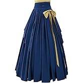 Women's Victorian Vintage Skirt Renaissance Medieval Pirate Peasant Maxi Elastic High Waist Skirts