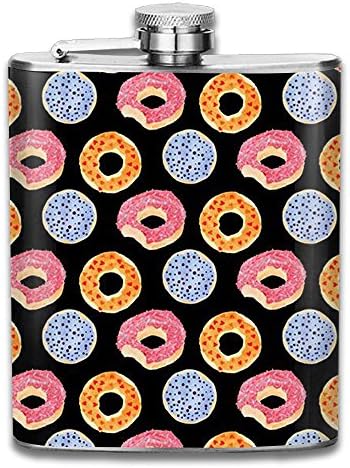 Doughnut 7oz Stainless Steel Leak Proof Silver Metal Hip Flasks For Alcohol Liquor Spirits Whiskey Vodka For Weddings Heavy Duty Hip Flasks New Fathers