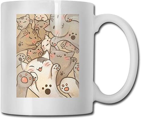 Amazon Co Jp 可愛い猫マグカップ おしゃれ コップ コーヒーカップ ロゴ入り 食器 洋風 カフェ オフィス用品 カップ 耐熱 デザイン雑貨ラッピング 白 330ml ホーム キッチン