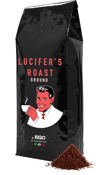 LUCIFER'S ROAST Espresso by KIQO aus Italien - 500g - extrem starker Kaffee - säurearm - 100% Robusta - Manufakturröstung in 